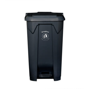 Geoplast Polypropylene Plastic Dustbin with Plastic Pedal - 87 Liters, Black