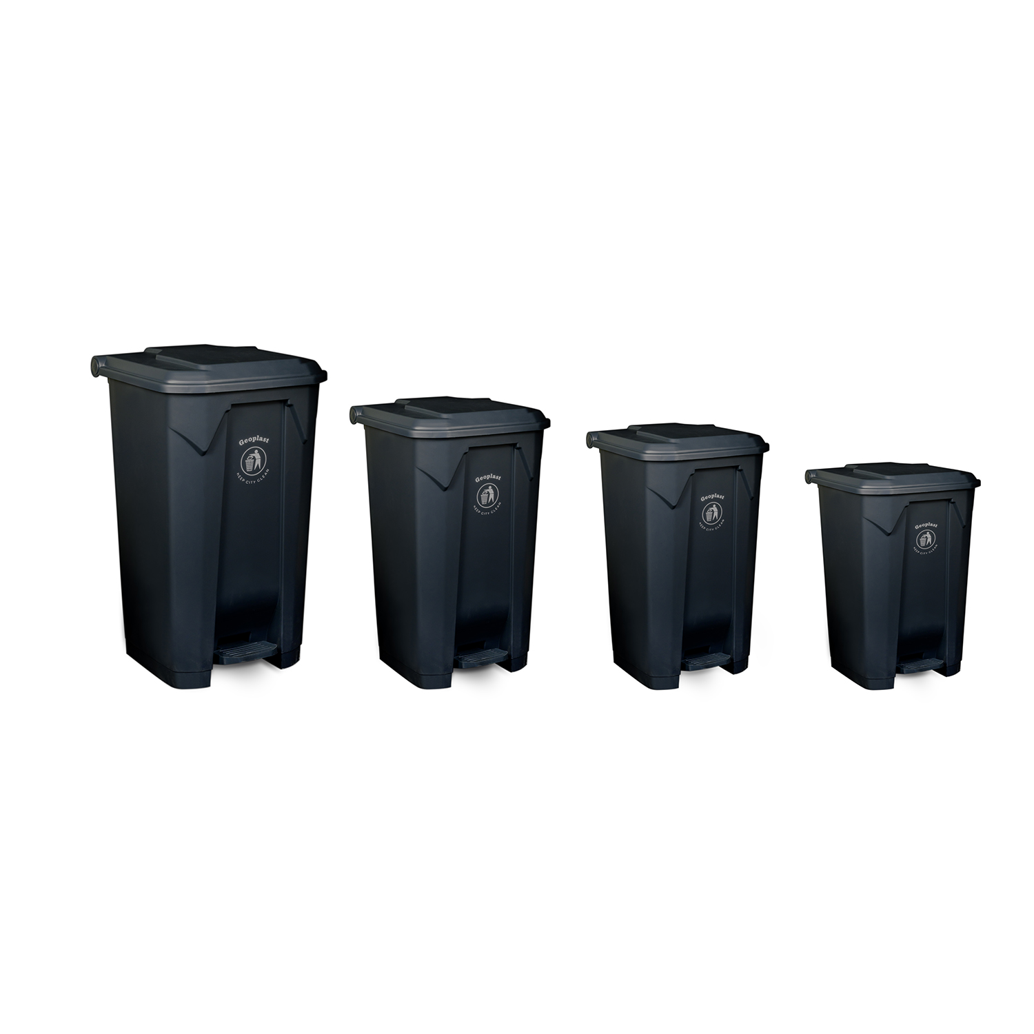 Geoplast Polypropylene Plastic Dustbin with Plastic Pedal - 87 Liters, Black - Image 4