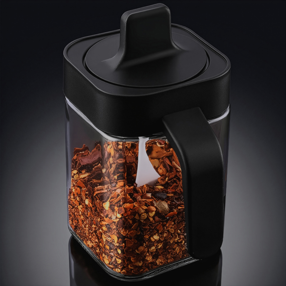 Cuisine Art Soda Lime Glass Spice Jar with Spoon, Transparent, 400ml - Image 6