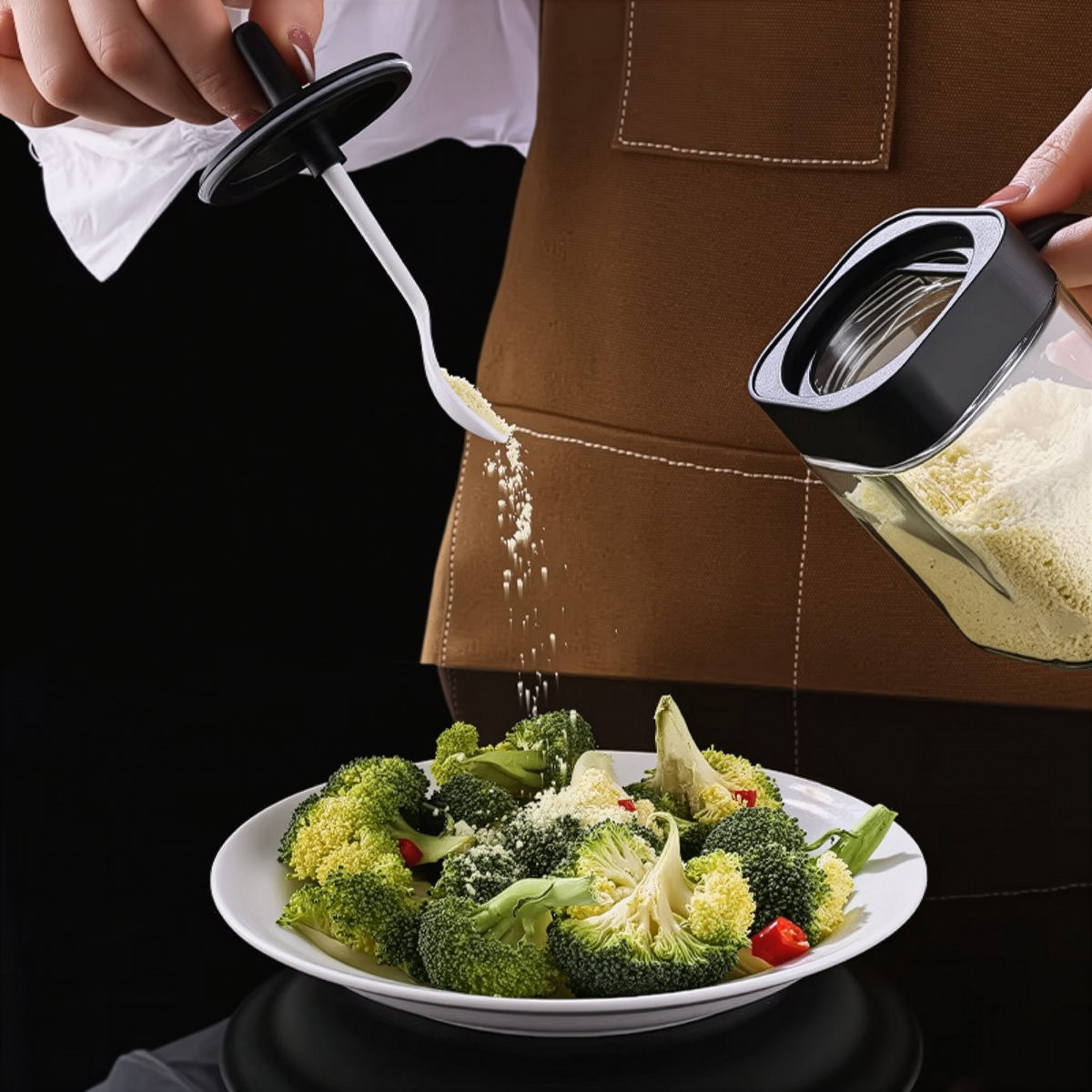 Cuisine Art Soda Lime Glass Spice Jar with Spoon, Transparent, 400ml - Image 4