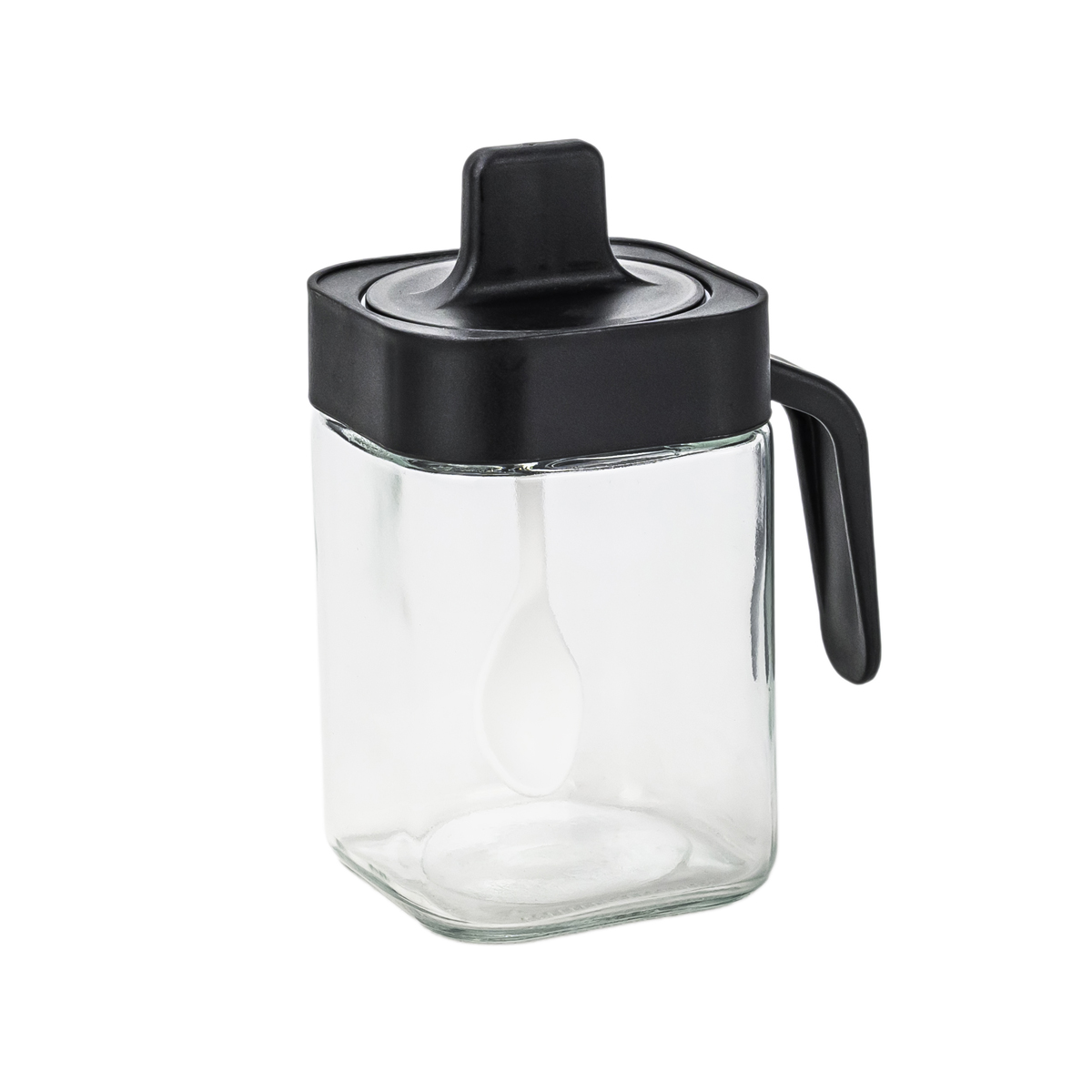 Cuisine Art Soda Lime Glass Spice Jar with Spoon, Transparent, 400ml