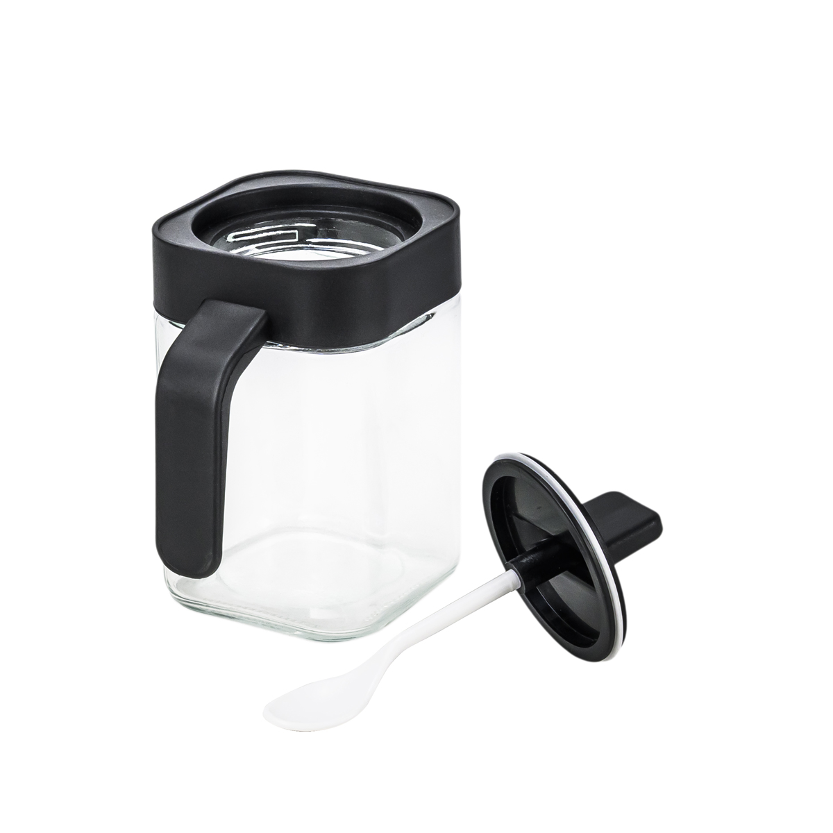 Cuisine Art Soda Lime Glass Spice Jar with Spoon, Transparent, 400ml - Image 3