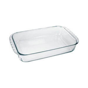MARINEX Medium Deep Rectangular Glass Roaster 3.7L  Extra Deep Heat-Resistant Bakeware Dish | Transparent Oven-Safe