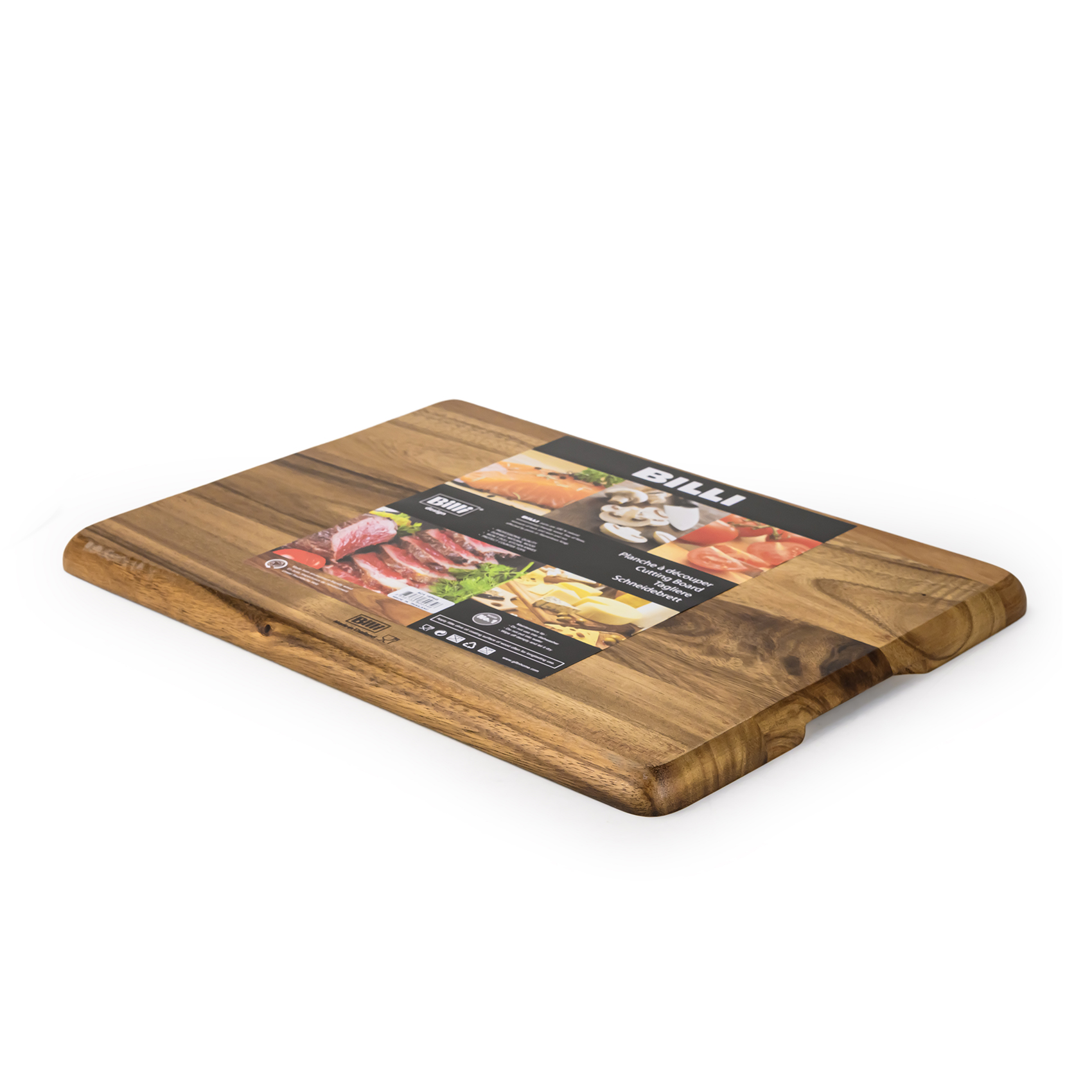 Billi Acacia Wood Cutting Board 40.5x30x2CM Premium Large Wooden Chopping Board for Kitchen, Brown - Image 4