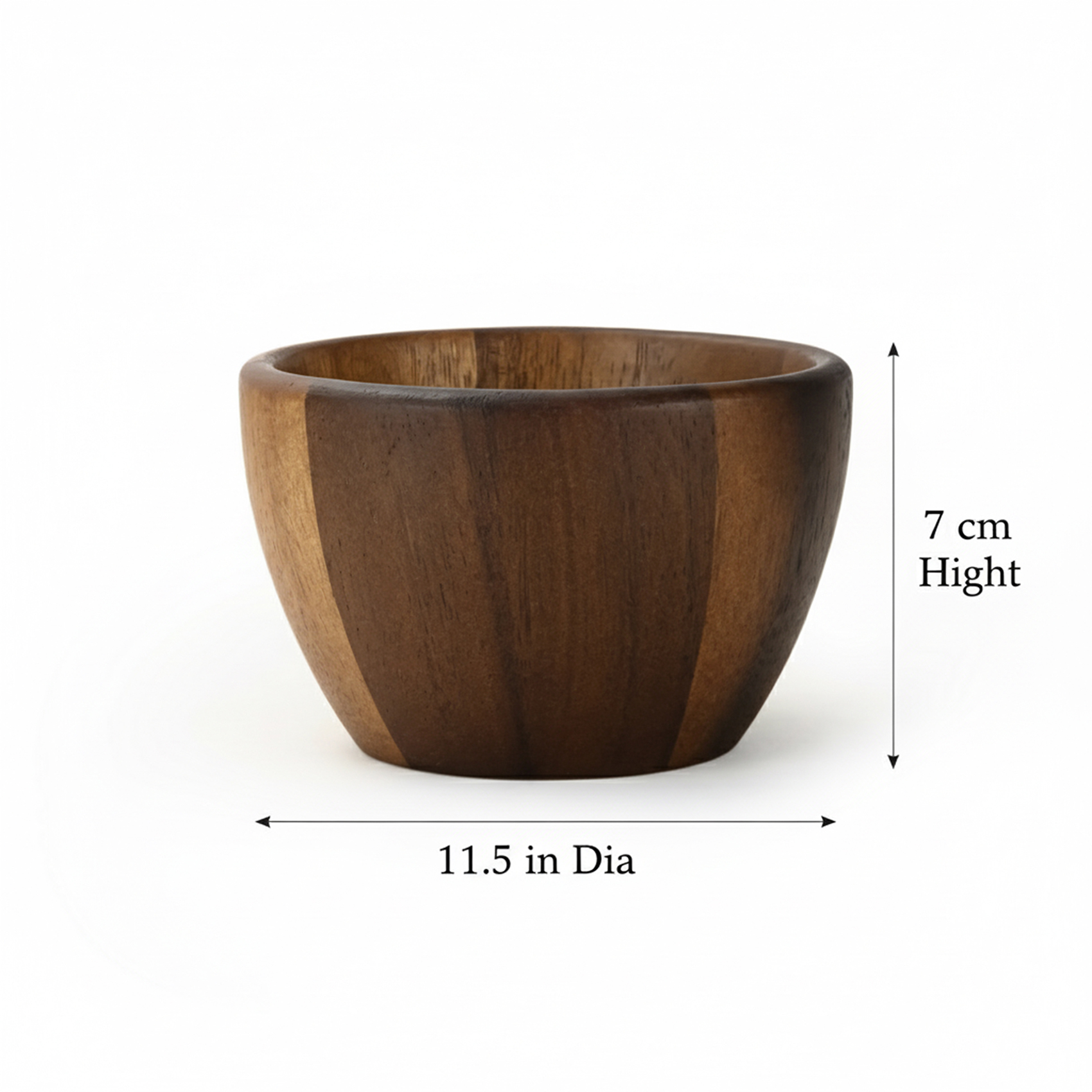 Billi Acacia Wood Nuts Bowl 11.5CM Handcrafted Small Wooden Serving Bowl for Dry Fruits, Snacks, Dips & Desserts | Natural Brown Finish - Image 5