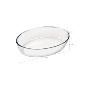 MARINEX Small Oval Glass Roaster 2.4L  Durable Heat-Resistant Borosilicate Bakeware Dish | Transparent Oven-Safe Roasting & Baking Tray | Microwave, Freezer & Dishwasher Safe
