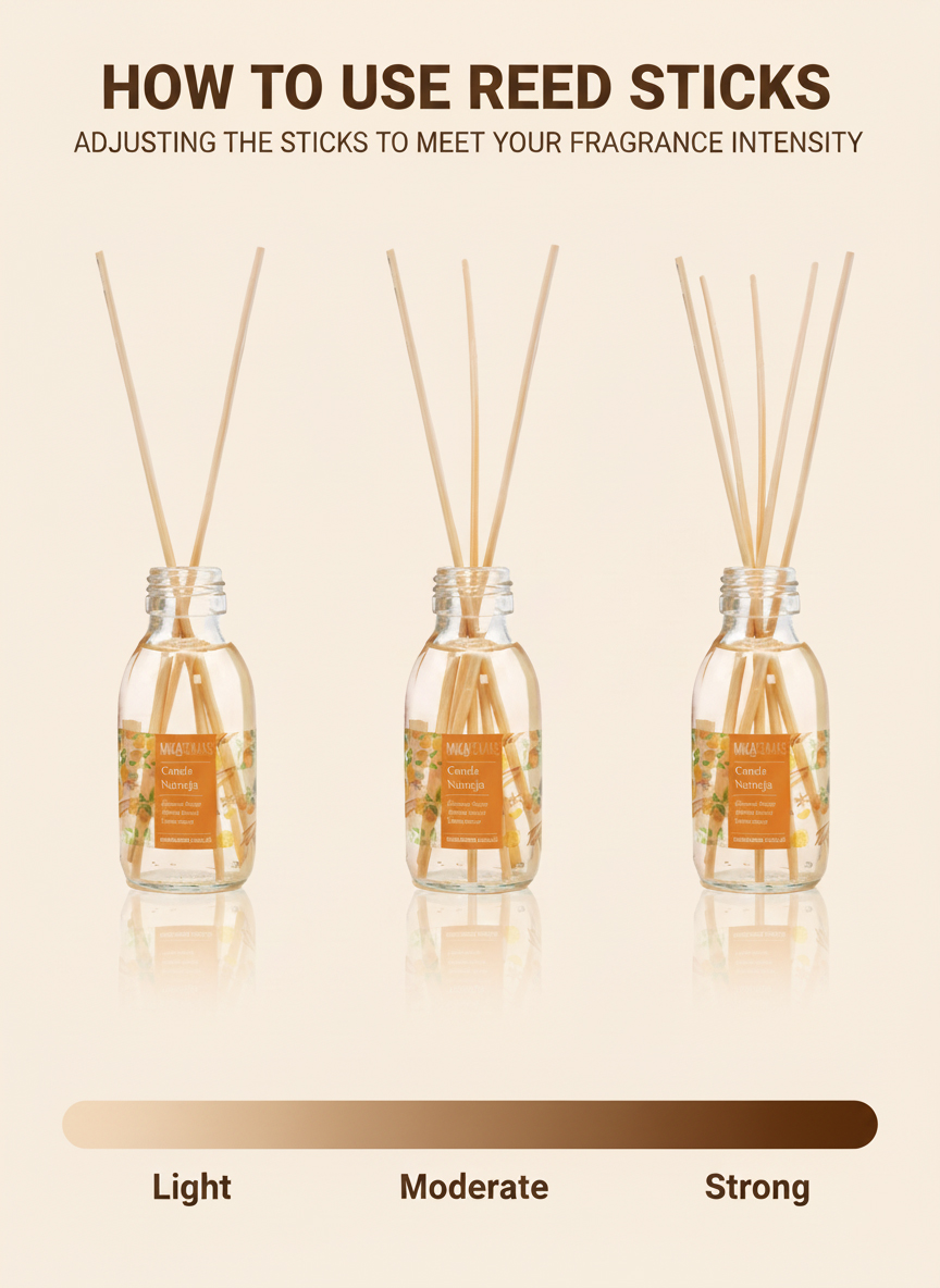 Mikaromas Reed Diffuser - Cinnamon & Orange Fragrance, 95ml | Long-Lasting Aromatic Reed Diffuser Set for Home, Office & Spa - Image 4