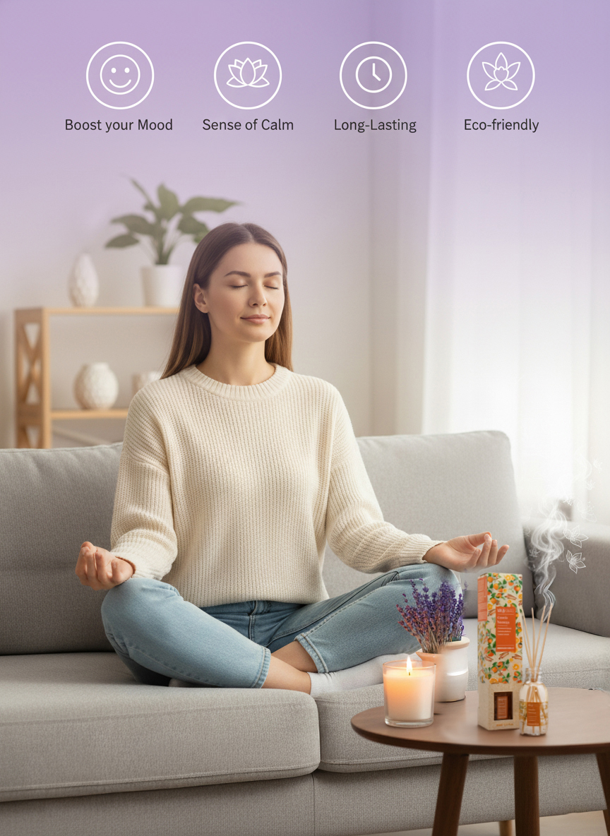 Mikaromas Reed Diffuser - Cinnamon & Orange Fragrance, 95ml | Long-Lasting Aromatic Reed Diffuser Set for Home, Office & Spa - Image 6