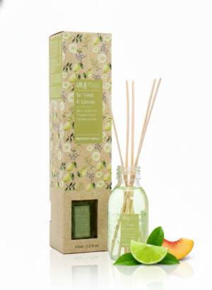 Mikaromas Reed Diffuser - Green Tea & Lemon Fragrance, 95ml|Long-Lasting Aromatic Reed Diffuser Set for Home, Office&Spa|Refreshing Citrus&Herbal Essential Oil Blend for Calm,Clean&Energizing Ambience