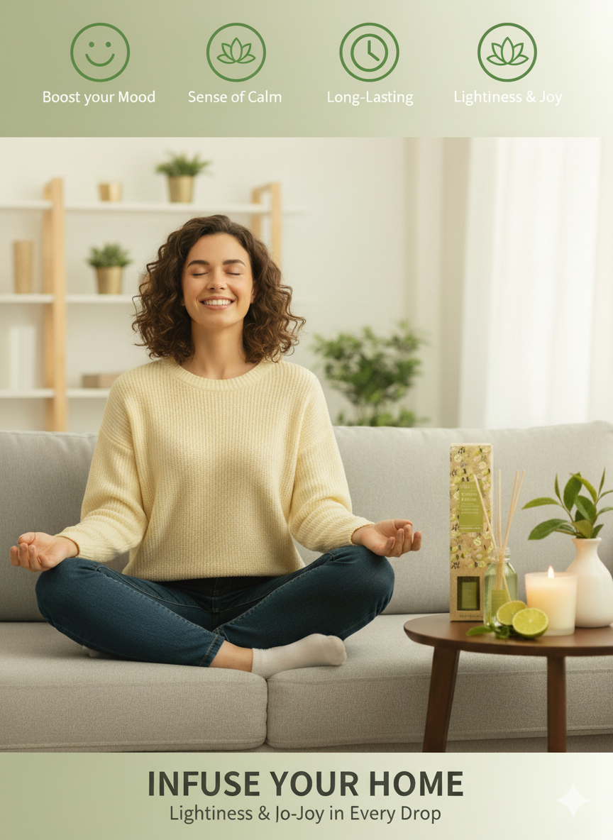 Mikaromas Reed Diffuser - Green Tea & Lemon Fragrance, 95ml|Long-Lasting Aromatic Reed Diffuser Set for Home, Office&Spa|Refreshing Citrus&Herbal Essential Oil Blend for Calm,Clean&Energizing Ambience - Image 6