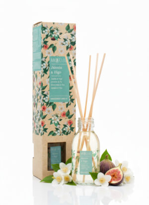 Mikaromas Reed Diffuser - Jasmine & Higo Fragrance, 95ml|Long-Lasting Aromatic Reed Diffuser Set for Home,Office & Spa|Exotic Floral&Fruity Aroma with Jasmine Blossom&Fig Notes for a Calming