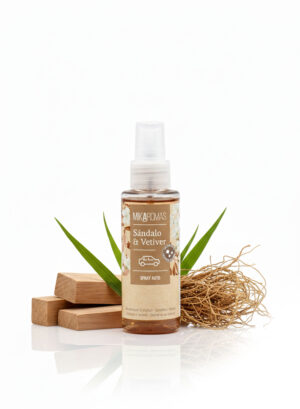 Mikaromas Car Spray  Sandalwood & Vetiver, 100ml | Long-Lasting Automotive Air Freshener|Warm,Woody & Earthy Aroma for Cars, Trucks, SUVs & Small Indoor Spaces| Convenient Spray for Instant Freshness