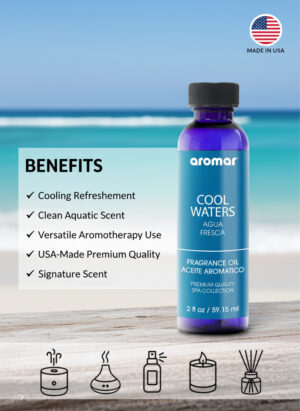 Aromar Spa Aromatic Oil  Cool Waters Fragrance, 59.15ml