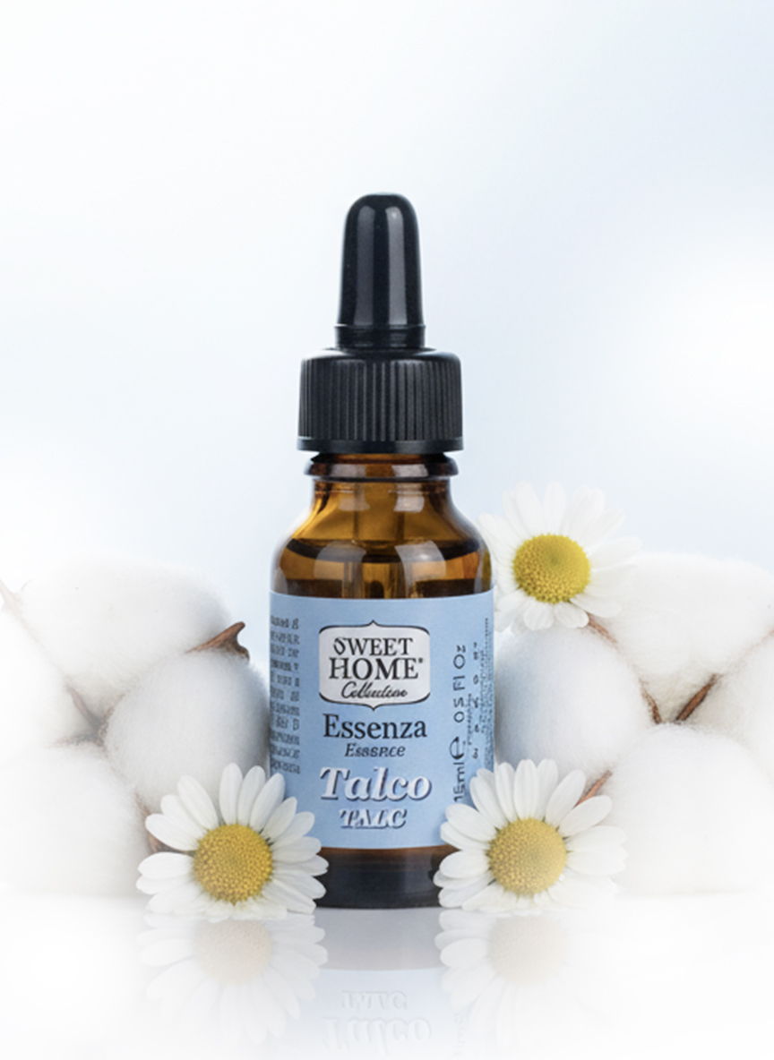 Sweet Home Essences Talc Fragrance Oil, 15ml | Soft, Powdery & Long-Lasting Aroma for Diffusers, Candles & Home Fragrance | Gentle, Fresh, Clean Scent for Relaxation & Everyday Comfort