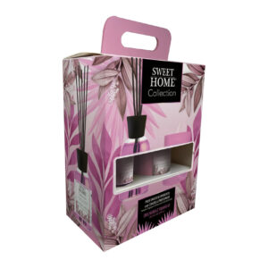 Sweet Home Ambient Fragrance 100ml + Glass Candle 280g (Orchid & Vanilla) | Luxurious Floral & Sweet Aroma Combo | Long-Lasting Home Fragrance | Elegant Gift for Bedroom, Living Room & Office