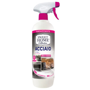 Sweet Home Acciaio Spray 650ml (Trigger) | Stainless Steel Cleaner & Polish | Removes Fingerprints, Smudges & Stains | Streak-Free Shine | Fresh Fragrance | Household & Kitchen Essential