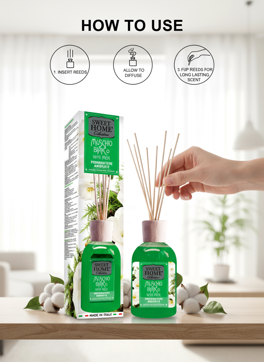 Sweet Home Ambient Fragrance 250ml White Musk | Long-Lasting Home & Room Spray | Elegant & Subtle Musk Aroma | Freshens Air Instantly | Ideal for Bedroom, Living Room & Office - Image 3