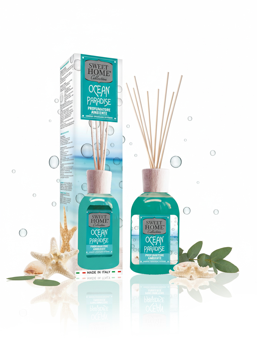 Sweet Home Ambient Fragrance 250ml Ocean Paradise | Long-Lasting Fresh & Marine Room Spray | Revitalizing Ocean Breeze Scent | Freshens Air Instantly | Ideal for Bedroom, Living Room & Office