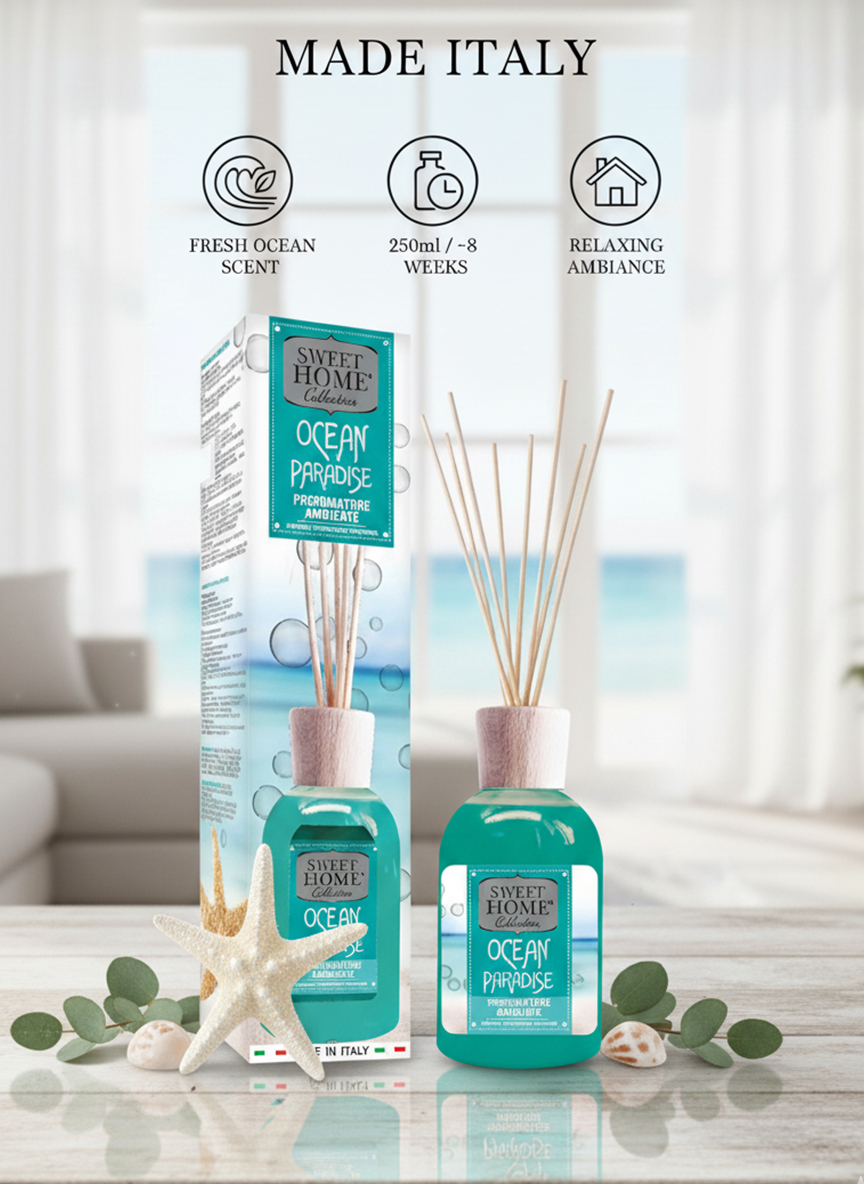 Sweet Home Ambient Fragrance 250ml Ocean Paradise | Long-Lasting Fresh & Marine Room Spray | Revitalizing Ocean Breeze Scent | Freshens Air Instantly | Ideal for Bedroom, Living Room & Office - Image 2