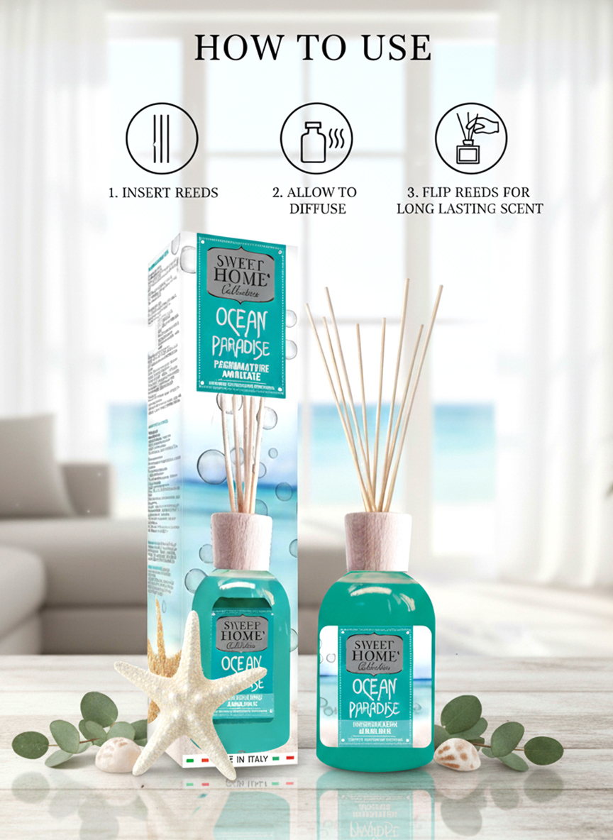 Sweet Home Ambient Fragrance 250ml Ocean Paradise | Long-Lasting Fresh & Marine Room Spray | Revitalizing Ocean Breeze Scent | Freshens Air Instantly | Ideal for Bedroom, Living Room & Office - Image 3