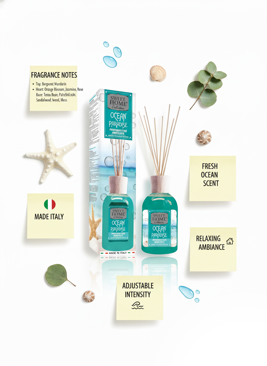 Sweet Home Ambient Fragrance 250ml Ocean Paradise | Long-Lasting Fresh & Marine Room Spray | Revitalizing Ocean Breeze Scent | Freshens Air Instantly | Ideal for Bedroom, Living Room & Office - Image 5