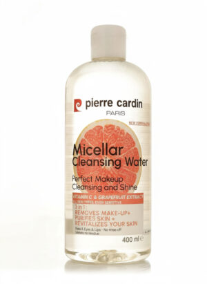 Pierre Cardin Paris Micellar Cleansing Water with Vitamin C & Grapefruit Extract  3 in 1 Makeup Remover, Skin Purifier & Revitalizer for All Skin Types, Even Sensitive, 400ml
