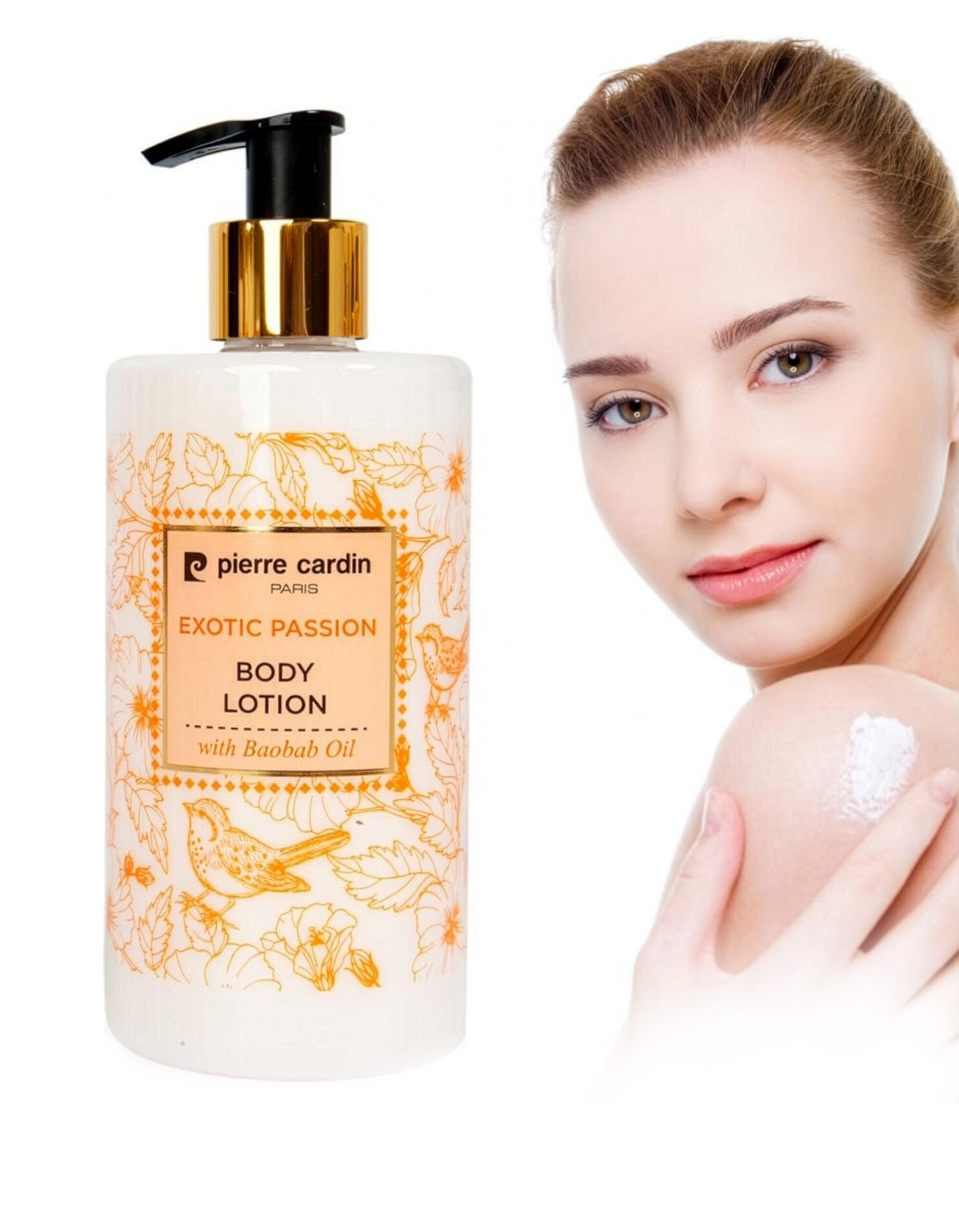 Pierre Cardin Paris Exotic Passion Body Lotion with Baobab Oil Deep Moisturizing, Nourishing & Smoothing Lotion for Soft, Radiant & Hydrated Skin Long-Lasting Exotic Fragrance 350ml - Image 4