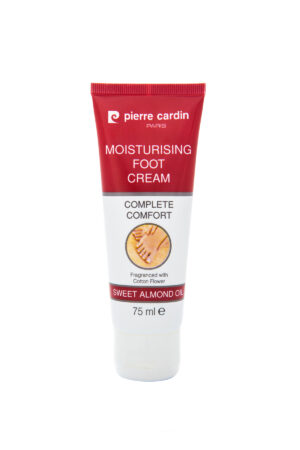 Pierre Cardin Paris Moisturising Foot Cream with Sweet Almond Oil 75ml  Deep Nourishing & Repairing Cream for Cracked Heels and Dry Feet | Hydrating, Non-Greasy Formula Fragranced with Cotton Flower