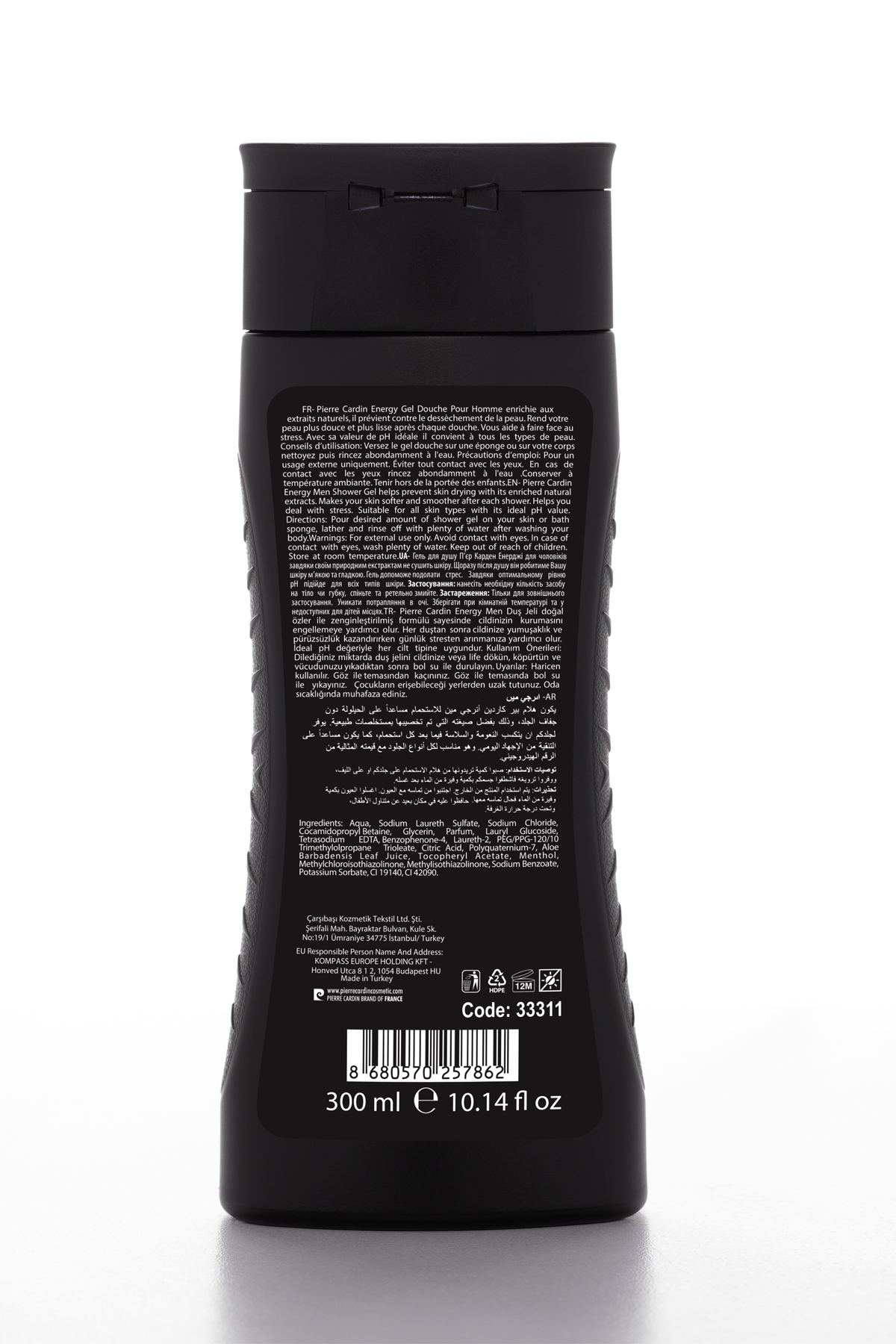 Pierre Cardin Energy Shower Gel for Men with Aloe Vera & Vitamin E Energizing & Refreshing Body Wash for Daily Use, 300 ml - Image 2