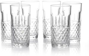 Cuisine Art Ligne Hi-Ball Drinking Glasses Set 255ML, 6 Pieces  Clear, Lead-Free, Stackable, Dishwasher Safe, Restaurant Quality Barware, Premium Glassware for Home Kitchen, Parties & Gift