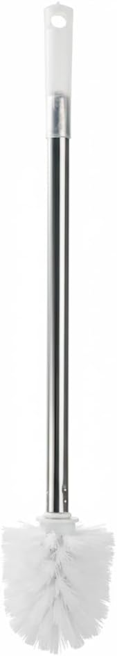 Modern Plastic Toilet Brush and Holder Set with Durable Metal Handle - 45cm Long Reach, Compact Bathroom Scrubber for Efficient Deep Cleaning, Minimalist White Design - Image 6