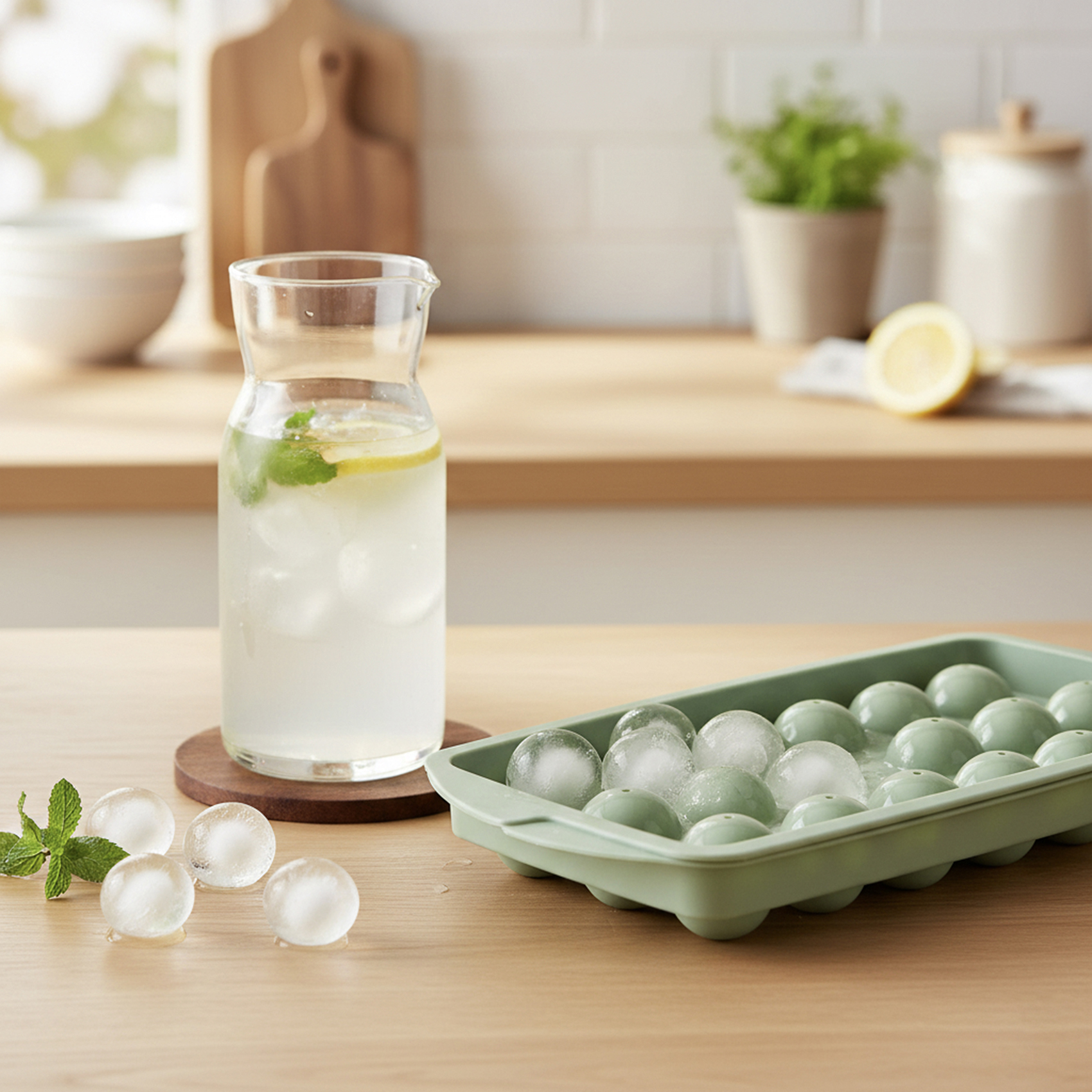 Herevin Polypropylene 18 Hole Round Ice Cube Tray, BPA Free Plastic Ice Cube Maker for Freezer, Easy Release Round Ice Mould for Drinks, Cocktails, Juice & Home Use Assorted (Green/Orange) - Image 5