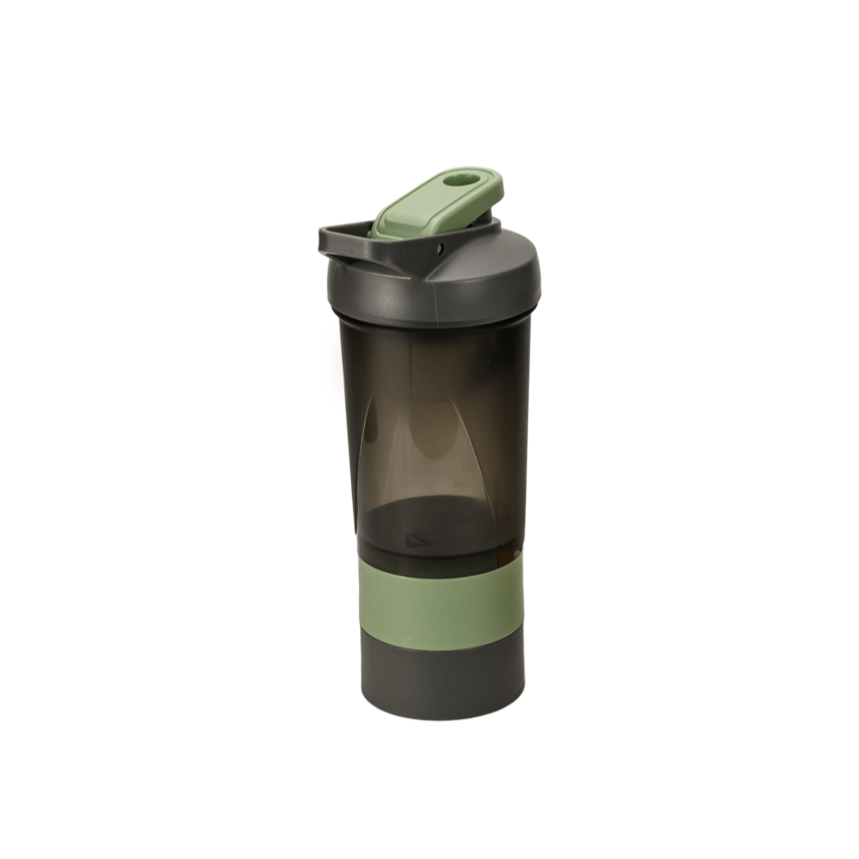 Herevin Polypropylene 500ml Gym Shaker Bottle with 2 Small Storage Containers, Leak-Proof Protein Shaker, BPA-Free Sports & Fitness Bottle for Gym, Workout, Supplements, Travel Black (Assorted Cap) - Image 2