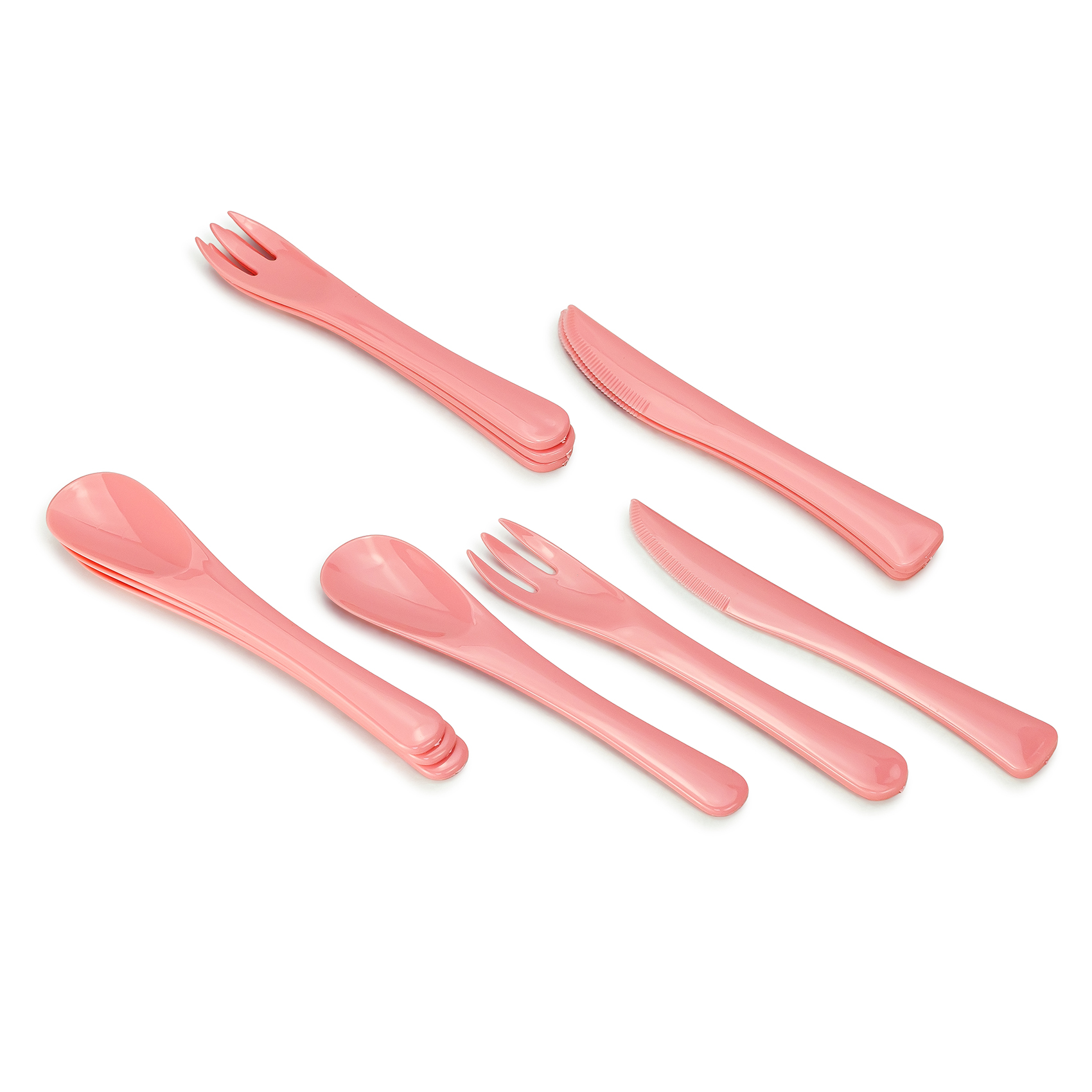 Herevin Boxed Polypropylene Cutlery Set - Pink | 12 Pcs (4 Spoons, 4 Forks, 4 Knives + Storage Box) | Reusable Plastic Tableware for Home, Office, Travel & Kids - Image 4