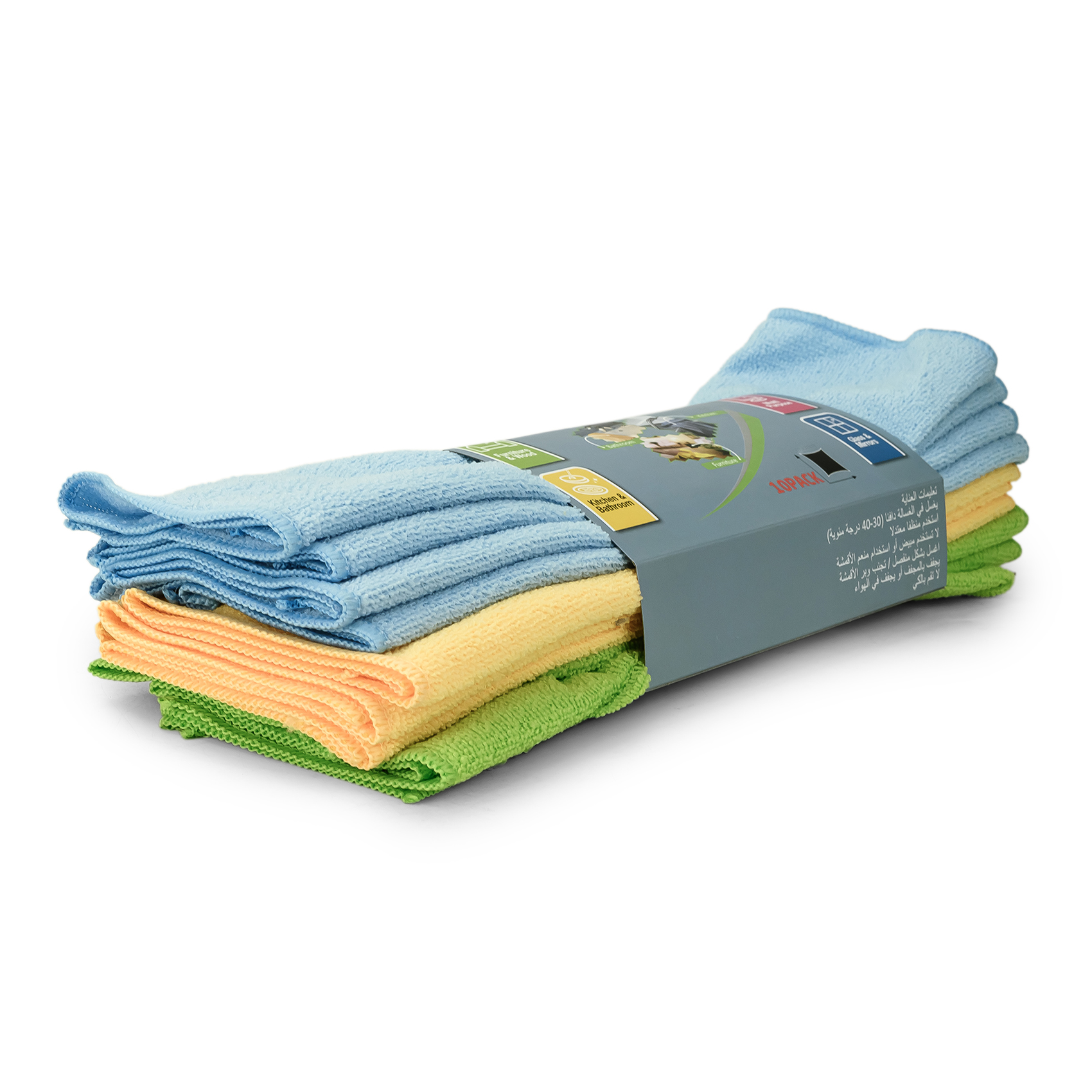 Cuisine Art 100% Polyester Multipurpose Microfiber Cleaning Cloth 10 PCS Set, Multicolor | 30×30 cm | Lint-Free, Reusable Cleaning Towels for Home, Kitchen & Car - Image 3