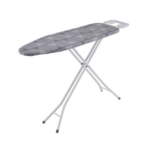 Cuisine Art MACY Ironing Board 33x110cm | Foldable Iron Board with TC Fabric Cover | Heavy Duty Iron Frame | Adjustable Height for Home Laundry Room or Dorm Use | Grey | 128x33x87cm Opening Size