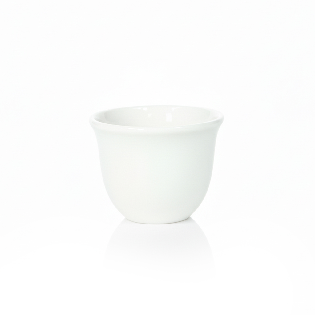 Shallow CAWA White Porcelain & Bone China Cups Set 12 PCS, 90ml Arabic Coffee & Espresso Cups | Minimalist White Gahwa Cups for Daily Use, Ramadan, Eid, Diwali, Coffee Station&Gifting - Image 4