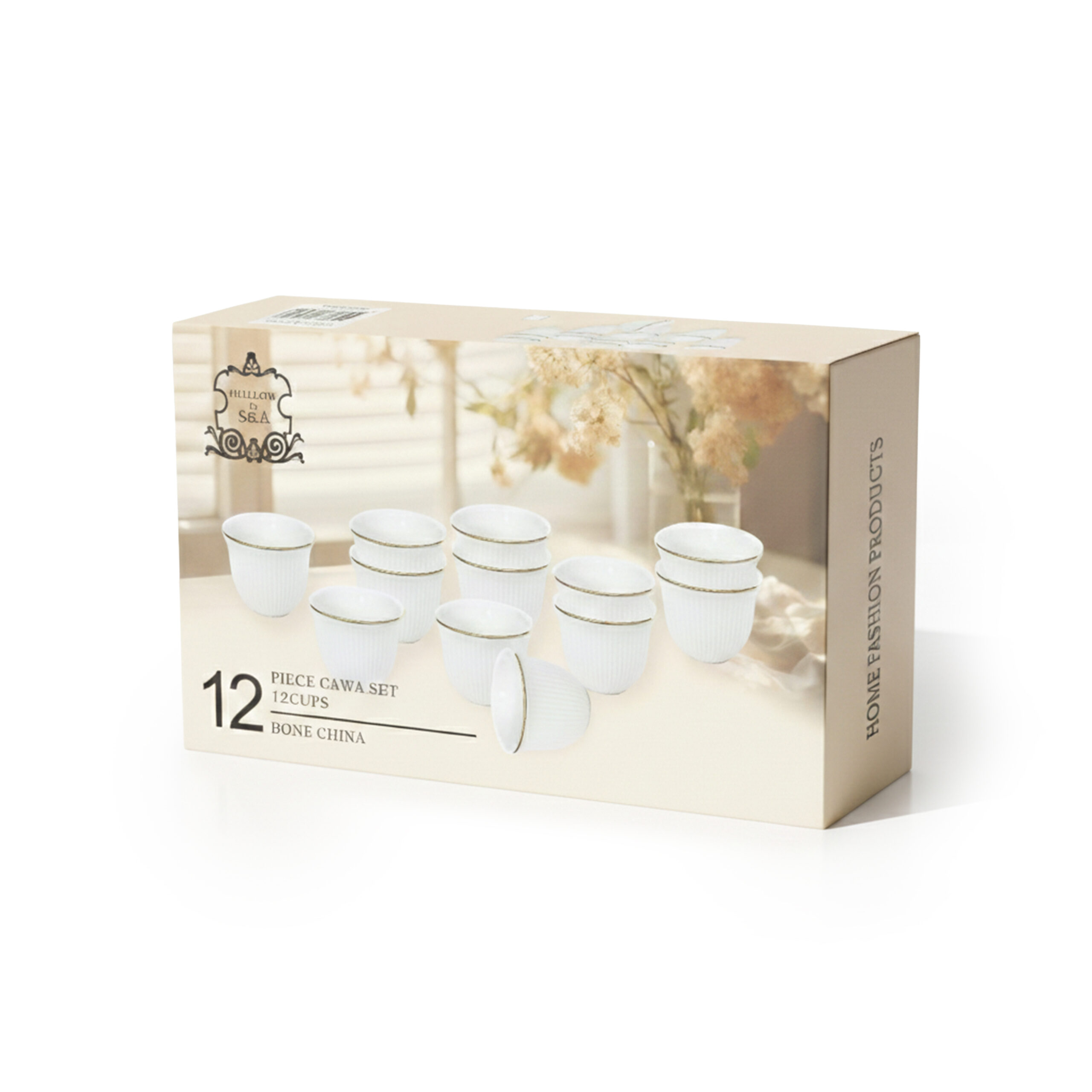 Shallow CAWA White Porcelain & Bone China Cups Set 12 PCS, 90ml Arabic Coffee & Espresso Cups | Minimalist White Gahwa Cups for Daily Use, Ramadan, Eid, Diwali, Coffee Station&Gifting - Image 6