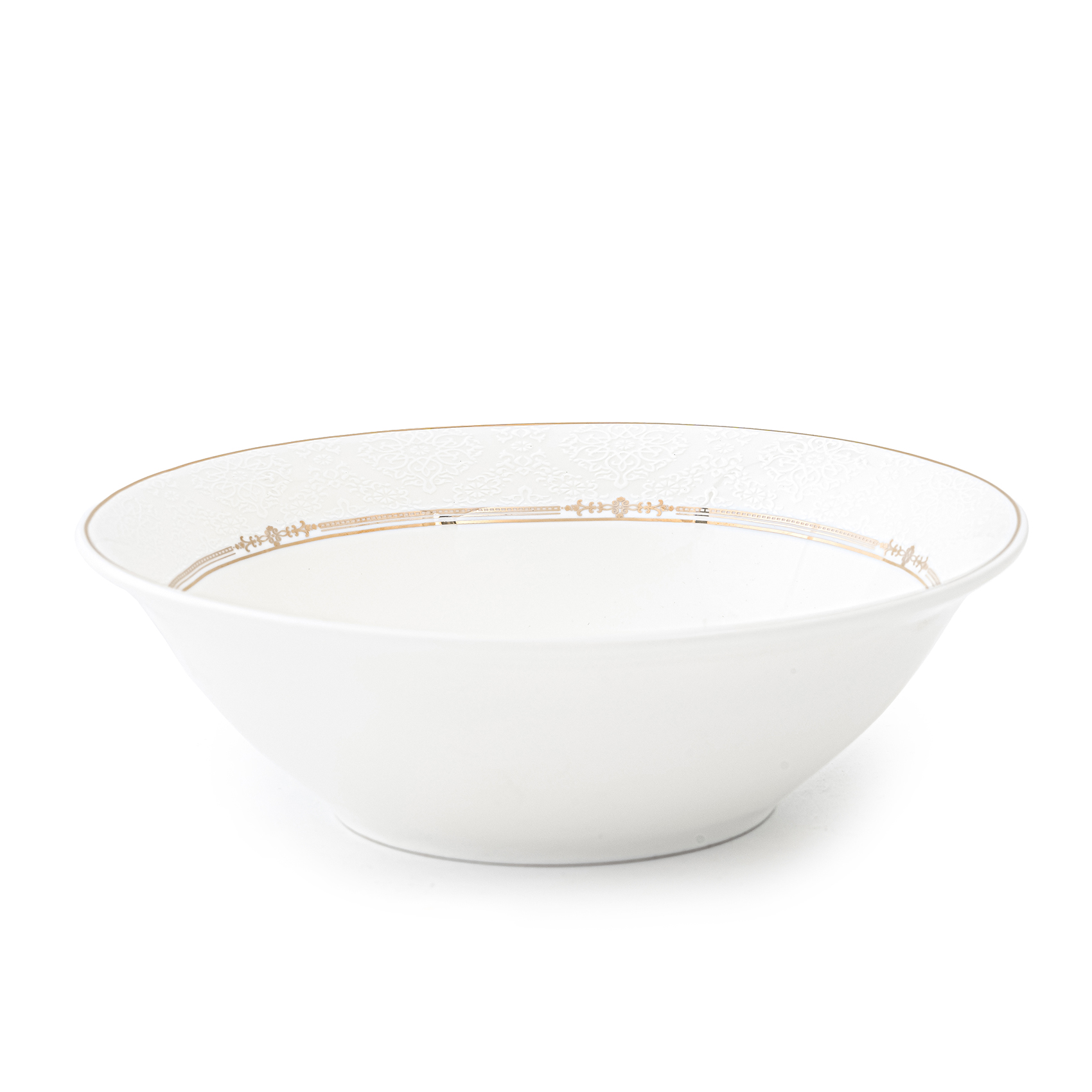 Shallow ISLA New Bone China Bowl 23 cm Large White Serving Bowl for Salads & Sharing, Elegant Tableware for Daily Use, Brunch, Ramadan, Eid, Diwali & Gifting