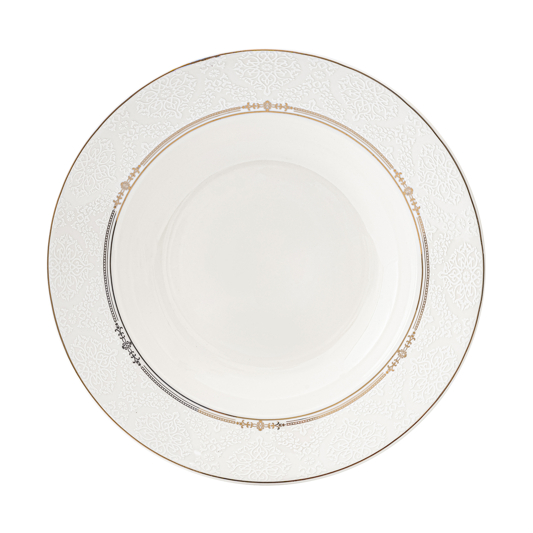 Shallow ISLA New Bone China Soup Plate 22 cm Classic White Deep Plate for Soups & Pasta, Elegant Tableware for Daily Use, Brunch, Ramadan, Eid, Diwali & Gifting