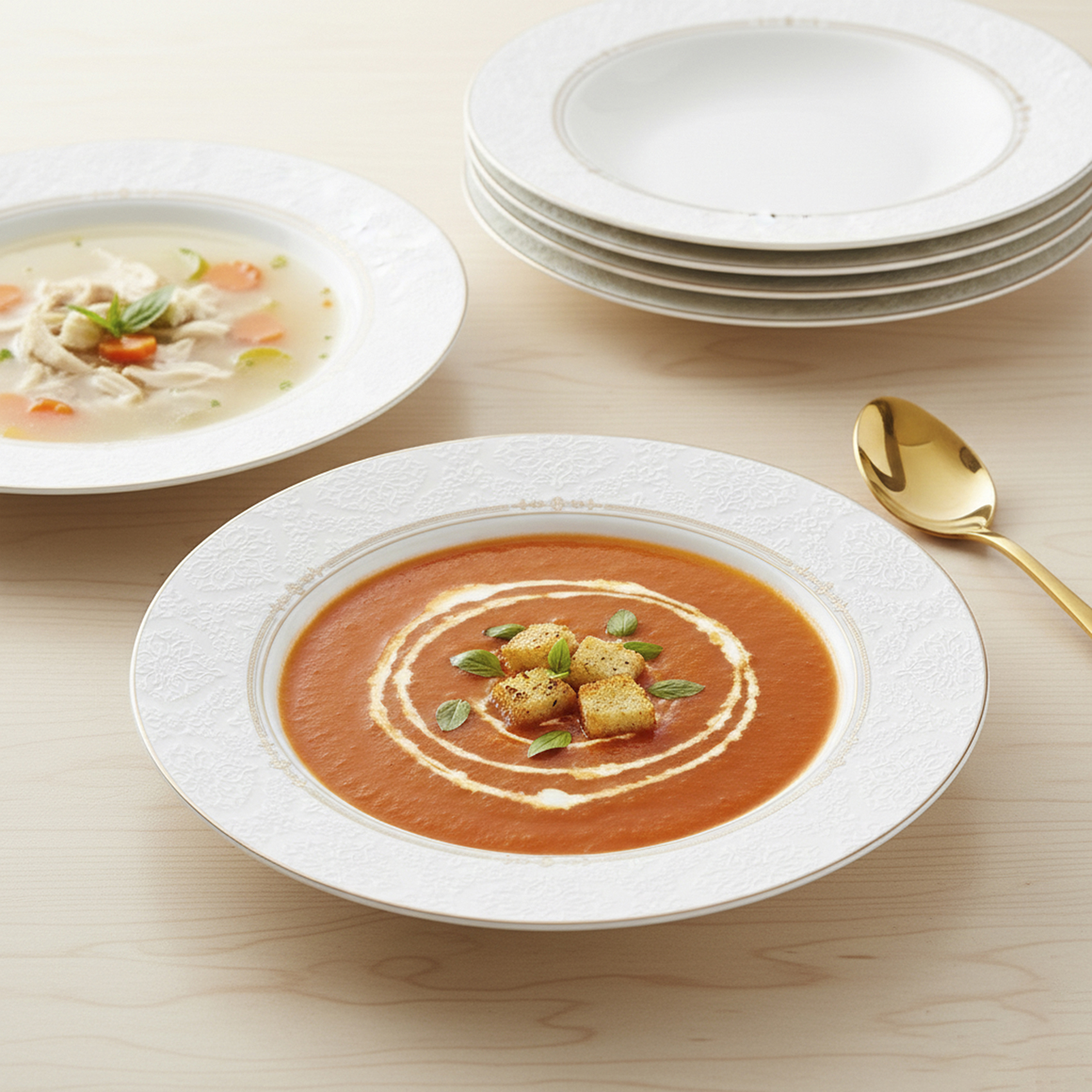 Shallow ISLA New Bone China Soup Plate 22 cm Classic White Deep Plate for Soups & Pasta, Elegant Tableware for Daily Use, Brunch, Ramadan, Eid, Diwali & Gifting - Image 5