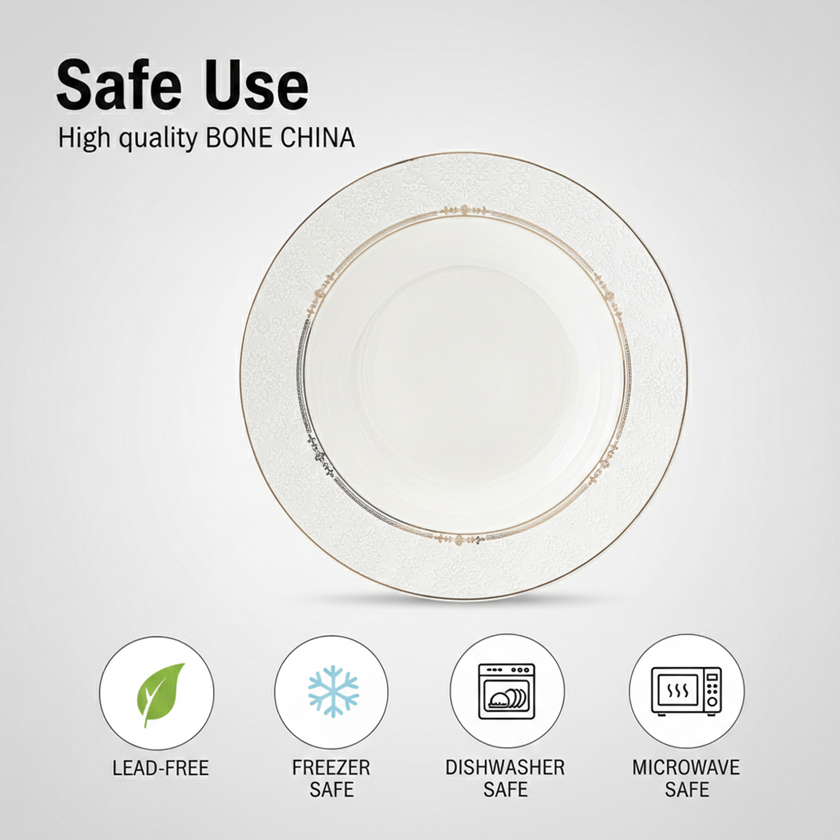 Shallow ISLA New Bone China Soup Plate 22 cm Classic White Deep Plate for Soups & Pasta, Elegant Tableware for Daily Use, Brunch, Ramadan, Eid, Diwali & Gifting - Image 4