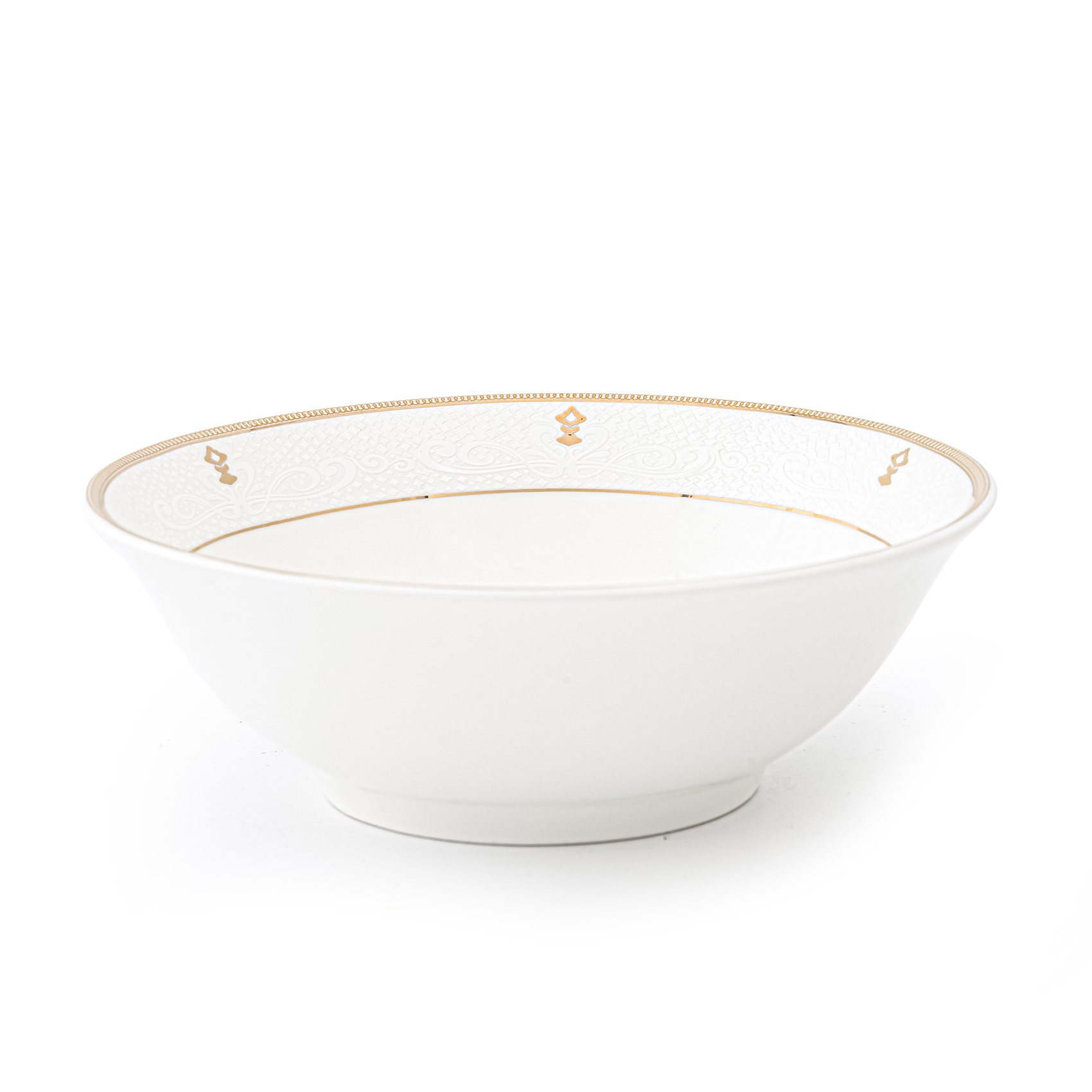 Shallow ZAYA New Bone China Bowl 23 cm Large White Serving Bowl for Salads & Sharing, Elegant Tableware for Daily Use, Brunch, Ramadan, Eid, Diwali & Gifting