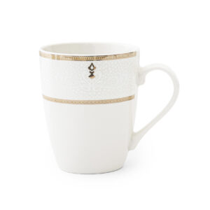 Shallow ZAYA New Bone China Mug 355 ml  Elegant White Coffee & Tea Mug for Daily Use, Brunch, Coffee Station, Ramadan, Eid, Diwali & Gifting