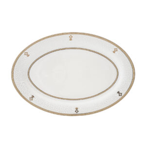 Shallow ZAYA New Bone China Oval Platter 36 cm  Large White Serving Platter for Hosting & Festive Dining, Elegant Tableware for Daily Use, Brunch, Ramadan, Eid, Diwali & Gifting