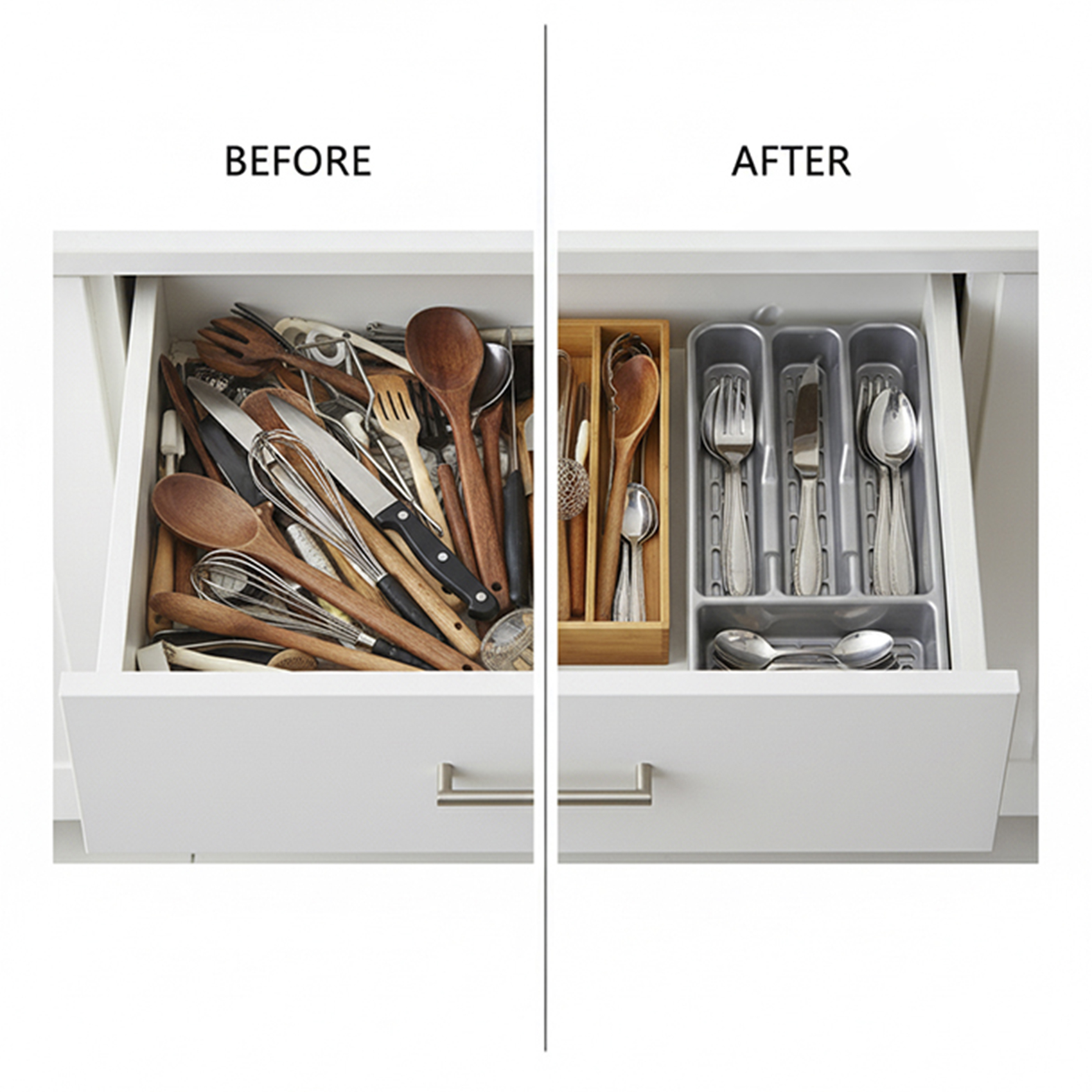 Plastic Forte Small Tier Cutlery Tray Classic Silver, Plastic Kitchen Drawer Organizer for Spoons, Forks & Knives, Compact Utensil Storage Tray for Kitchen Drawer Organization, 33 x 17.5 x 4.3 cm,Grey - Image 6
