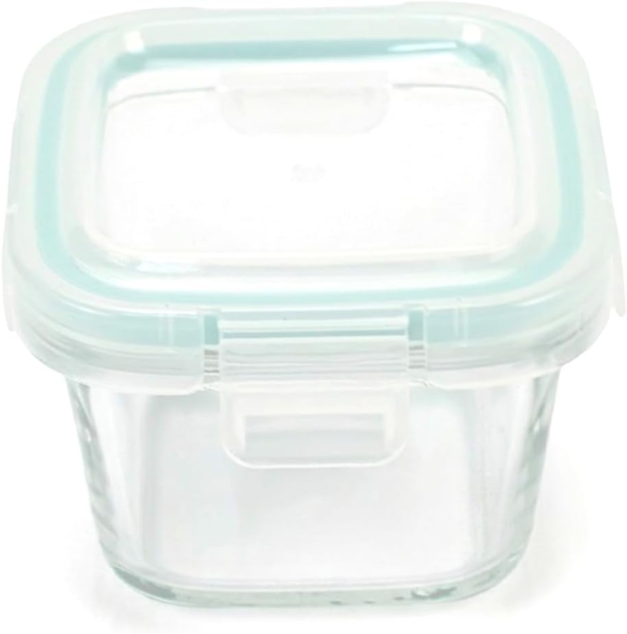 Cuisine Art 140ml Square Glass Food Storage Container Airtight Leak-Proof Locking Lid Premium Borosilicate Small Glass Jar for Spices & Sauces Stackable & Space-Saving Kitchen Organizer - Image 6