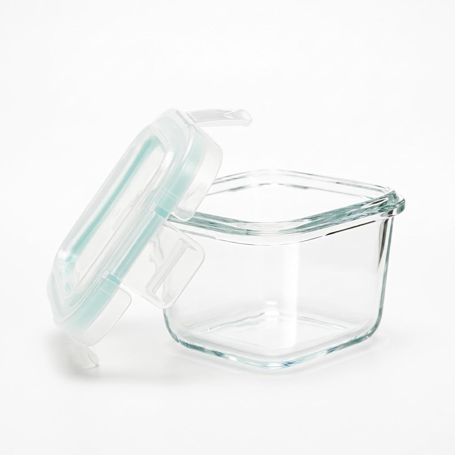 Cuisine Art 140ml Square Glass Food Storage Container Airtight Leak-Proof Locking Lid Premium Borosilicate Small Glass Jar for Spices & Sauces Stackable & Space-Saving Kitchen Organizer - Image 5