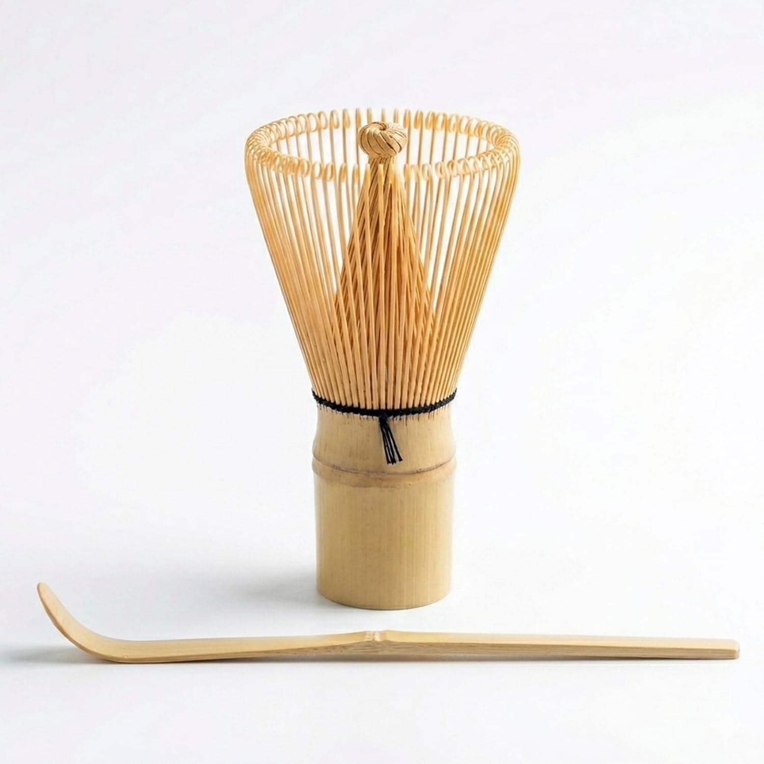 Cuisine Art 2-Piece Bamboo Matcha Whisk Set Includes Bamboo Whisk (Chasen) and Hooked Scoop (Chashaku) 100% Handmade Traditional Tools for Preparing Authentic Matcha Tea Beige - Image 3