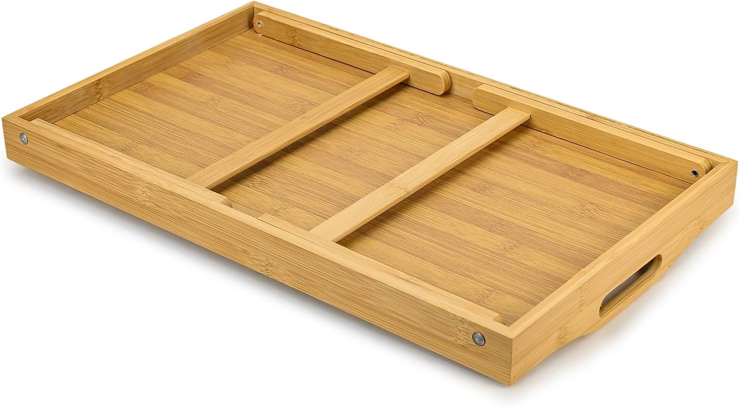 Cuisine Art 2-in-1 Foldable Bamboo Bed Tray Table 30x50cm Portable Laptop Desk & Serving Tray with Handles Dual-Purpose Breakfast in Bed Stand Space-Saving Sustainable Wood Design - Image 5